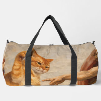Grappige kattenmeme kunst Creatie van Adam met kat Plunjezak