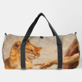 Grappige kattenmeme kunst Creatie van Adam met kat Plunjezak (Achterkant)