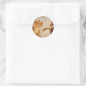 Grappige kattenmeme kunst Creatie van Adam met kat Ronde Sticker (Tas)