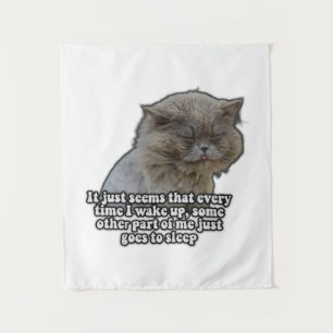 Grappige kattenmeme voor kattenliefhebbers en katt wandkleed