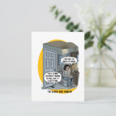 Grappige Kattenmoeder Badkamer Humor Cadeau Briefkaart (Staand voorkant)