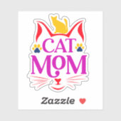 Grappige Kattenmoeder Sticker (Vel)