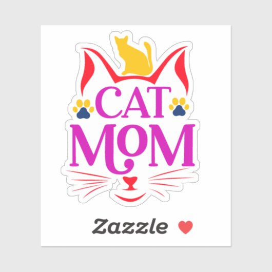 Grappige Kattenmoeder Sticker (Vel)