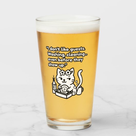 Grappige Kattenmok – Introvert Humor Quote Glas (Voorkant gevuld)
