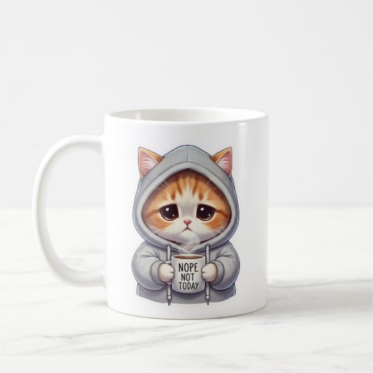 Grappige Kattenmoker Nee Niet Vandaag Koffiekopje Koffiemok (Links)