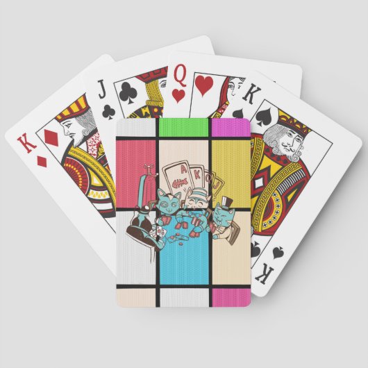 Grappige kattenontwerpen voor pokerspelers pokerkaarten (Achterkant)