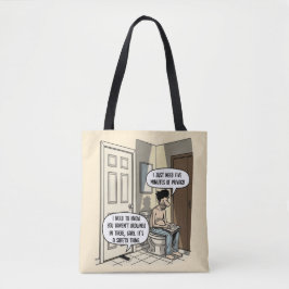 Grappige Kattenpapa Badkamer Humor Cadeau Tote Bag