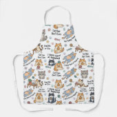 Grappige kattenpatroon keukenschort schort (Voorkant)