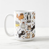 Grappige kattenpatroon mok voor kattenliefhebbers (Links)