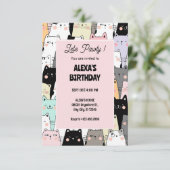 Grappige kattenpatroon verjaardag kaart (Staand voorkant)