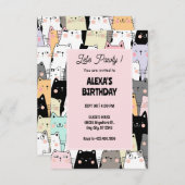 Grappige kattenpatroon verjaardag kaart (Voorkant / Achterkant)