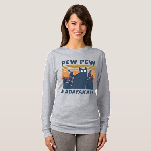 , grappige kattenpeuw madafakas t-shirt (Voorkant volledig)