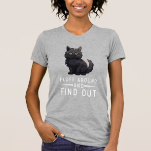 Grappige kattenpluis rondom en ontdek kattenliefhe t-shirt