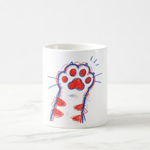 Grappige Kattenpoot High Five Kattenliefhebber Koffiemok
