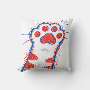 Grappige kattenpoot high five kattenliefhebber kussen