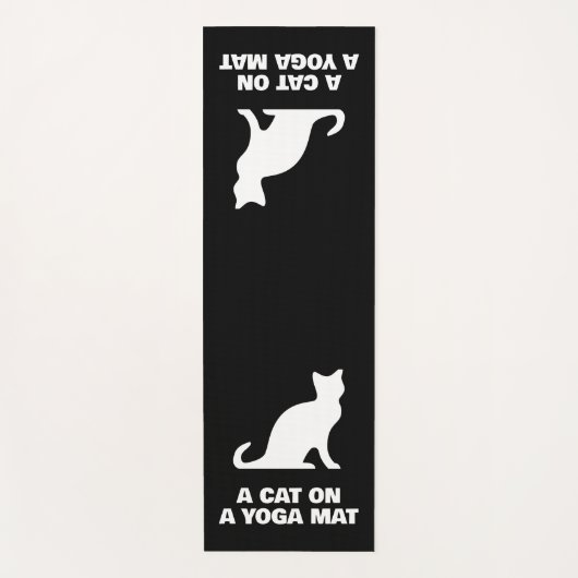 Grappige kattenpose gepersonaliseerde yoga mat ont (Voorkant)