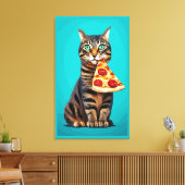 Grappige kattenprint, waardevol Poster papier (mat Canvas Afdruk (Insitu (Woonkamer))