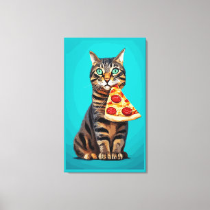 Grappige kattenprint, waardevol Poster papier (mat Canvas Afdruk