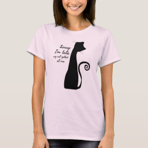 Grappige kattenquote Minimalistische kattenliefheb T-shirt