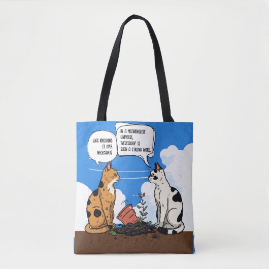 Grappige kattenquote Witte katteliefhebber tote Bag (Voorkant)