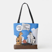 Grappige kattenquote Witte katteliefhebber tote Bag (Achterkant)