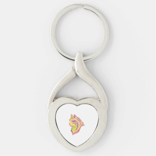 Grappige kattenras Mandala-hoofd cadeau-ideeën Sleutelhanger (Voorkant)