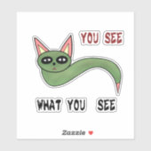 Grappige kattenslang sticker (Vel)