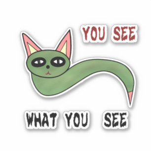 Grappige kattenslang sticker
