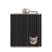 grappige kattenspiraalogen heupfles (Achterkant)