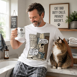 Grappige Kattenvader Badkamer Humor Cadeau T-shirt