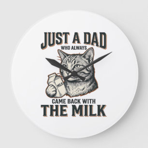 Grappige Kattenvader Kwam Terug Met De Melk Vintag Grote Klok
