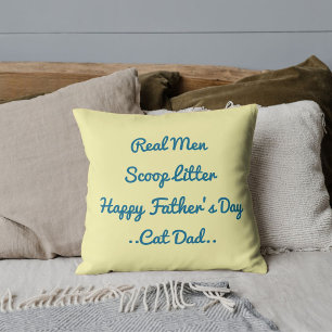 Grappige Kattenvader Vaderdag Schattig Blauw Crème Kussen