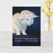  grappige kattenverjaardag voor oudere vrouw kaart (Gele Bloem)