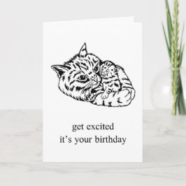 Grappige kattenverjaardag voor vriend, moeder, vad kaart