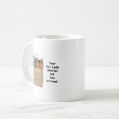 Grappige Kattenvrouw Starter Kit Humor Wit Koffiemok (Voorkant links)