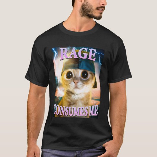 Grappige kattenwoede verteert me t-shirt (Voorkant)