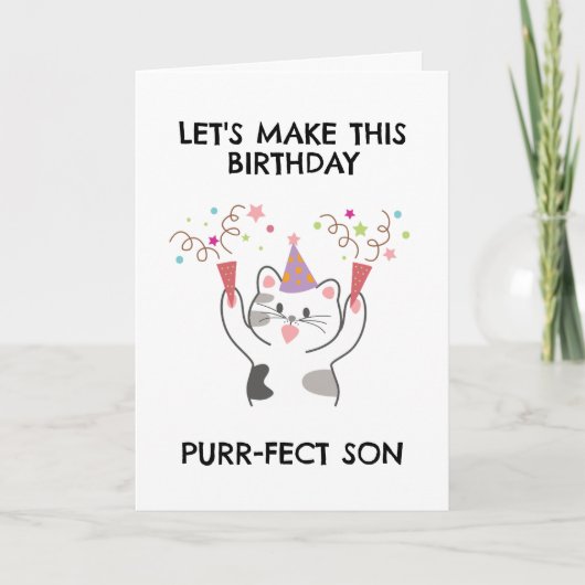 Grappige kattenzoon verjaardagskaarten feestdagen kaart (Voorkant)