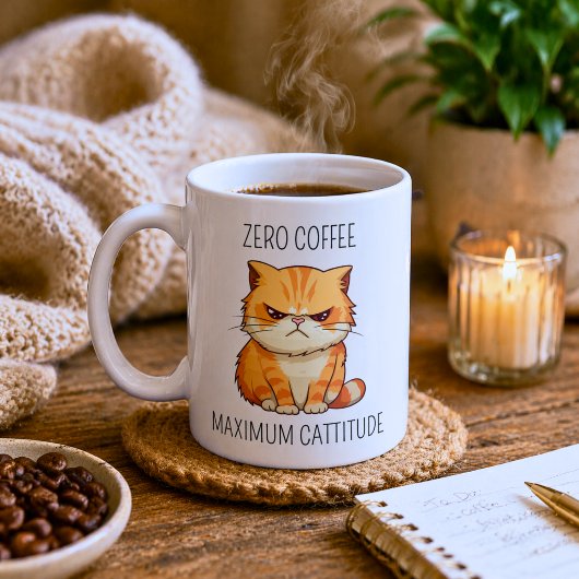 Grappige kattige houding koffiemok