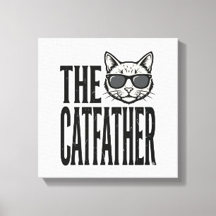 Grappige Katvader Vintage Kat Citaat Grafisch Shir Canvas Afdruk