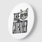 Grappige Katvader Vintage Kat Citaat Grafisch Shir Grote Klok (Hoek)