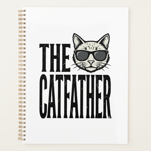 Grappige Katvader Vintage Kat Citaat Grafisch Shir Planner (Voorkant)