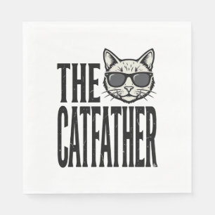 Grappige Katvader Vintage Kat Citaat Grafisch Shir Servet