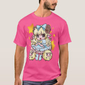 Grappige Kawaii Anime Chibi Schaap Leuke Dierenlie T-shirt (Voorkant)