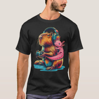 Grappige Kawaii Axolotl En Capybara Videogames Her T-shirt