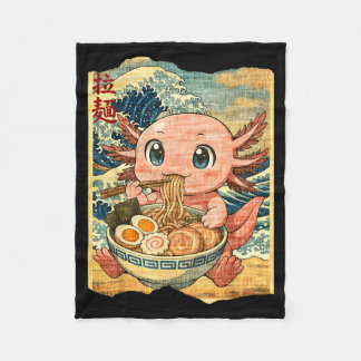 Grappige Kawaii Axolotl Ramen Noedel Kom Japanse W Fleece Deken
