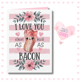 Grappige Kawaii Bacon Verjaardag Jubileum Valentij Kaart