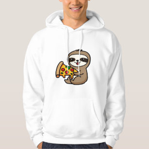 Grappige Kawaii Chibi Luiaard met Pizza � Schattig Hoodie