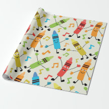 Grappige Kawaii Dansende Kleurpotloden Met Muziekn