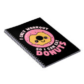 Grappige Kawaii Donuts Workout Citaat Notitieboek (Rechterzijde)