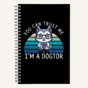 Grappige Kawaii Husky Hond Dokter Notitieboek